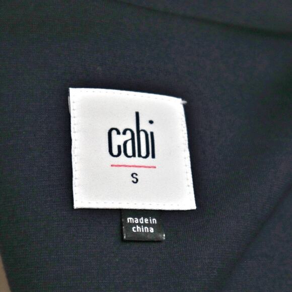 CAbi Size S Chance Moto Jacket Diagonal Zip Bomber 5476 Navy Blue - Picture 9 of 11